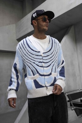 Black Island - Abstract Knit Sweater Blue 1006 (1)