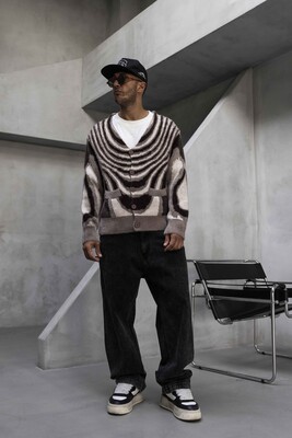 Black Island - Abstract Knit Sweater Brown 1006