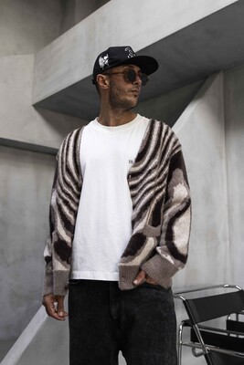 Abstract Knit Sweater Brown 1006 - Thumbnail (2)