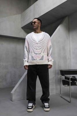 Black Island - Abstract Knit Sweater Pink 1006