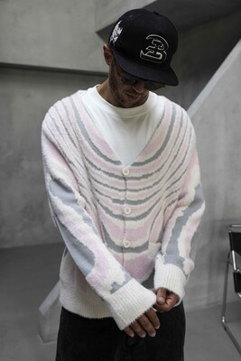 Abstract Knit Sweater Pink 1006 - Thumbnail (2)