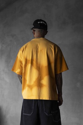 B Island Milano Bold Logo Yellow Oversized T-Shirt 1861 - Thumbnail (3)