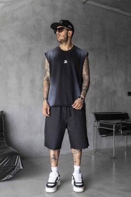 Black Island - B Printed Black Singlet 1884
