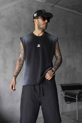 Black Island - B Printed Black Singlet 1884 (1)