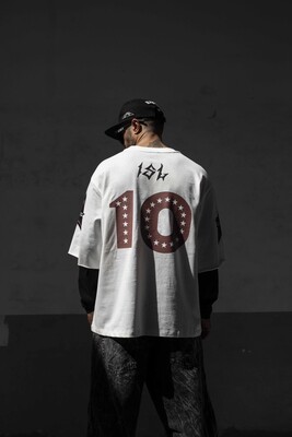Black Island - B Printed Double Layers White Sweatshirt 1916 (1)