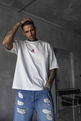 Black Island - B PRINTED WASHED T-SHIRT WHITE 1847 (1)