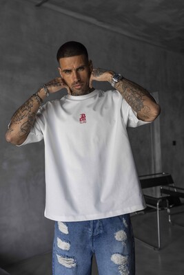 B PRINTED WASHED T-SHIRT WHITE 1847 - Thumbnail (2)