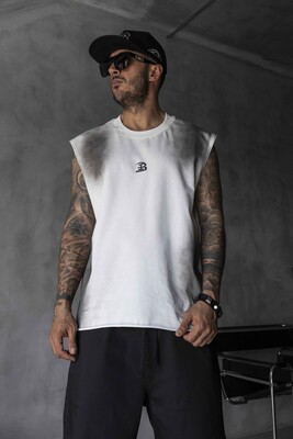 Black Island - B Printed White Singlet 1884 (1)