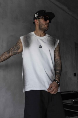 B Printed White Singlet 1884 - Thumbnail (2)
