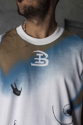 B Printed White Singlet 1886 - Thumbnail (4)