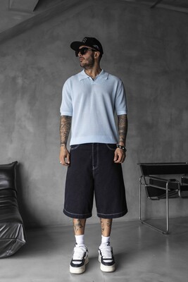 Black Island - BABY BLUE POLO COLLAR KNITWEAR KRN1003