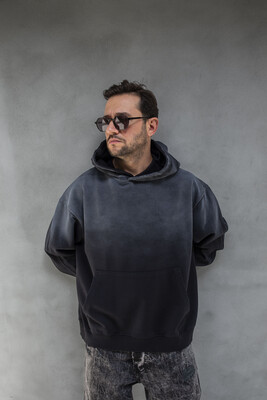 Basic Hooded Sweatshirt Black 1940 - Thumbnail (2)