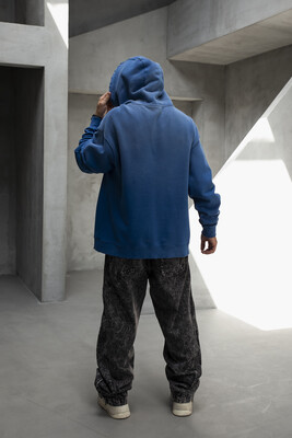 Basic Hooded Sweatshirt Blue 1940 - Thumbnail (3)
