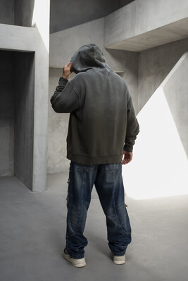 Basic Hooded Sweatshirt Khaki 1940 - Thumbnail (3)