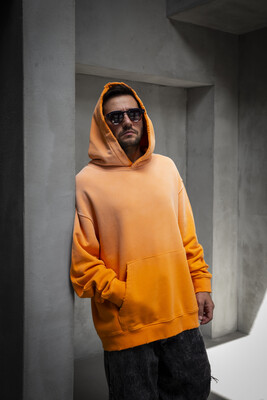 Basic Hooded Sweatshirt Orange 1940 - Thumbnail (2)