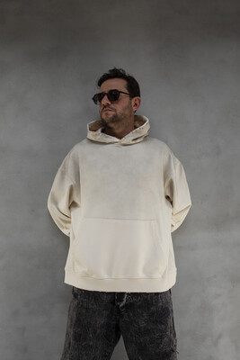 Basic Hooded Sweatshirt White 1940 - Thumbnail (2)