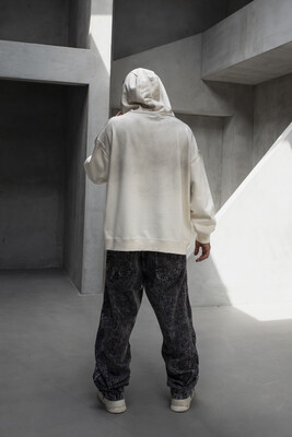 Basic Hooded Sweatshirt White 1940 - Thumbnail (3)