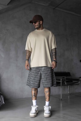 Black Island - Basic Oversize Beige Intense T-shirt 1708