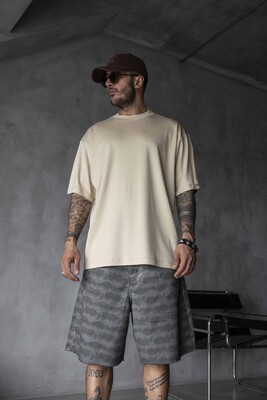 Black Island - Basic Oversize Beige Intense T-shirt 1708 (1)