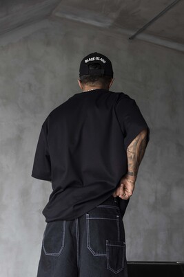 Basic Oversize Black Intense T-shirt 1708 - Thumbnail (3)