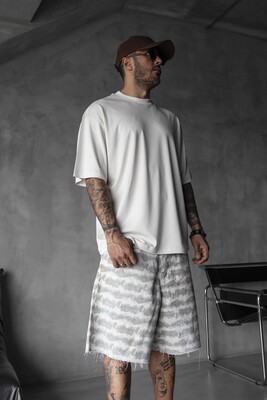 Basic Oversize OffWhite Intense T-shirt 1708 - Thumbnail (2)