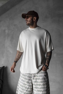 Basic Oversize OffWhite Intense T-shirt 1708 - Thumbnail (3)