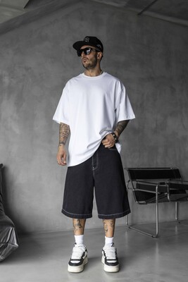 Black Island - Basic Oversize White Intense T-shirt 1708