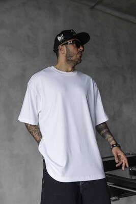 Basic Oversize White Intense T-shirt 1708 - Thumbnail (2)