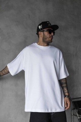 Basic Oversize White Intense T-shirt 1708 - Thumbnail (3)