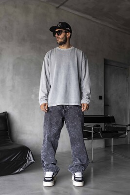 Black Island - Basic Washed Sweatshirt Gray 1919