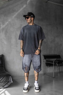 Black Island - BASIC WASHED T-SHIRT BLACK 1685