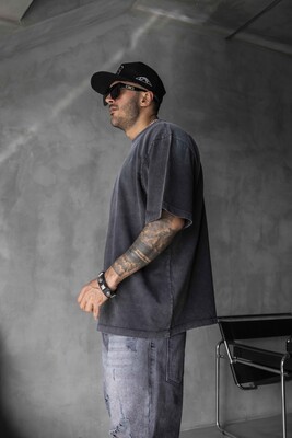 BASIC WASHED T-SHIRT BLACK 1685 - Thumbnail (3)