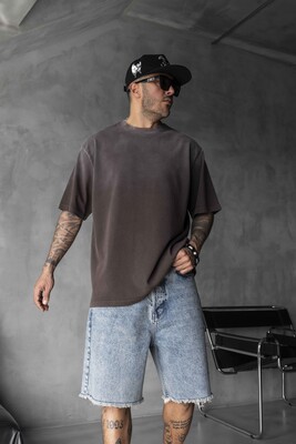 Black Island - BASIC WASHED T-SHIRT BROWN 1685 (1)