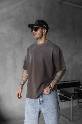 BASIC WASHED T-SHIRT BROWN 1685 - Thumbnail (2)
