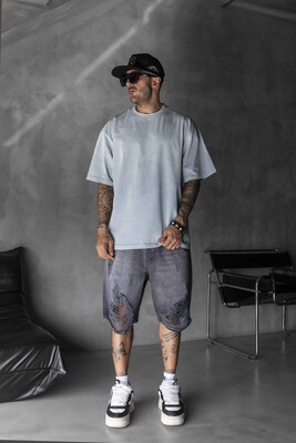 Black Island - BASIC WASHED T-SHIRT GRAY 1685