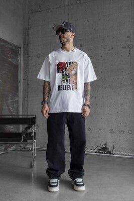 Black Island - BEAR PRINTED T-SHIRT WHITE 1750