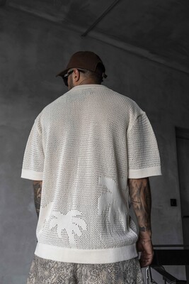 BEIGE POLO COLLAR KNITWEAR 2629 - Thumbnail (3)