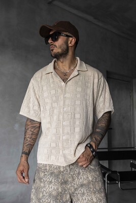 Black Island - BEIGE POLO COLLAR KNITWEAR 2632 (1)