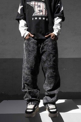 Black Island - Black Baggy Jeans 17260