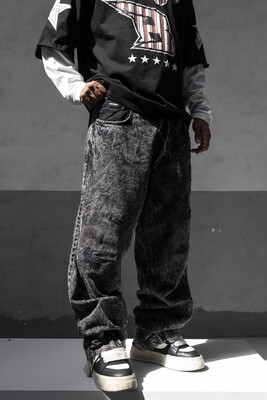 Black Baggy Jeans 17260 - Thumbnail (2)