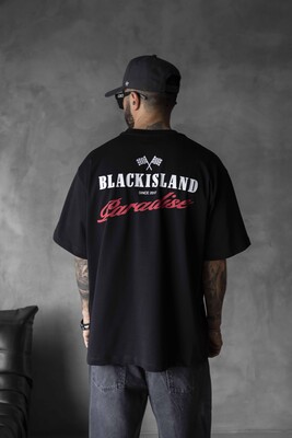 BLACK ISLAND PARADISE PRINTED T-SHIRT BLACK 1825 - Thumbnail (3)