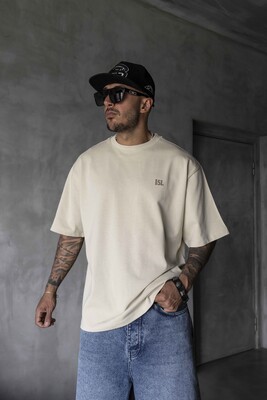 Black Island Printed Beige T-shirt 1870 - Thumbnail (2)