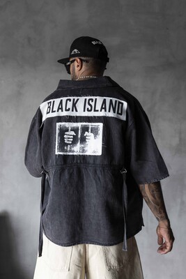 Black Island Printed Black Shirts 17171 - Thumbnail (2)