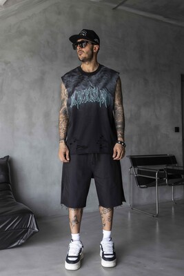 Black Island - Black Island Printed Black Singlet 1888
