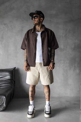 Black Island - Black Island Printed Brown Shirts 17173
