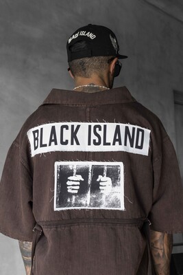 Black Island Printed Brown Shirts 17173 - Thumbnail (3)