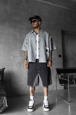 Black Island - Black Island Printed Gray Shirts 17172