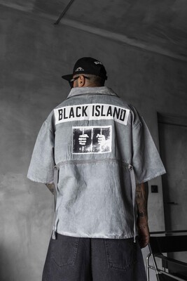 Black Island - Black Island Printed Gray Shirts 17172 (1)
