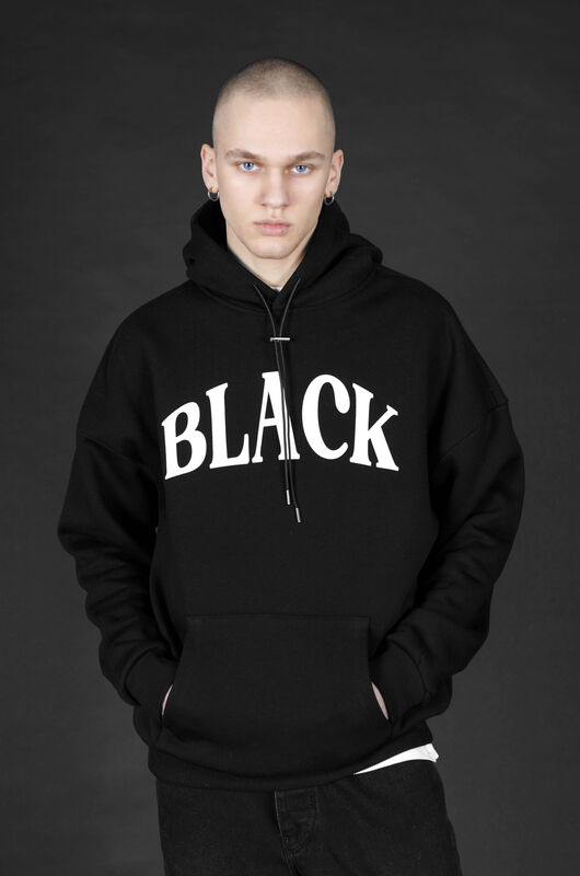 Black Island - black ısland printed hoodie black 1347 (1)
