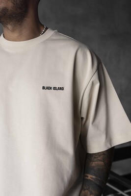 Black Island Printed T-shirts Beige1878 - Thumbnail (2)